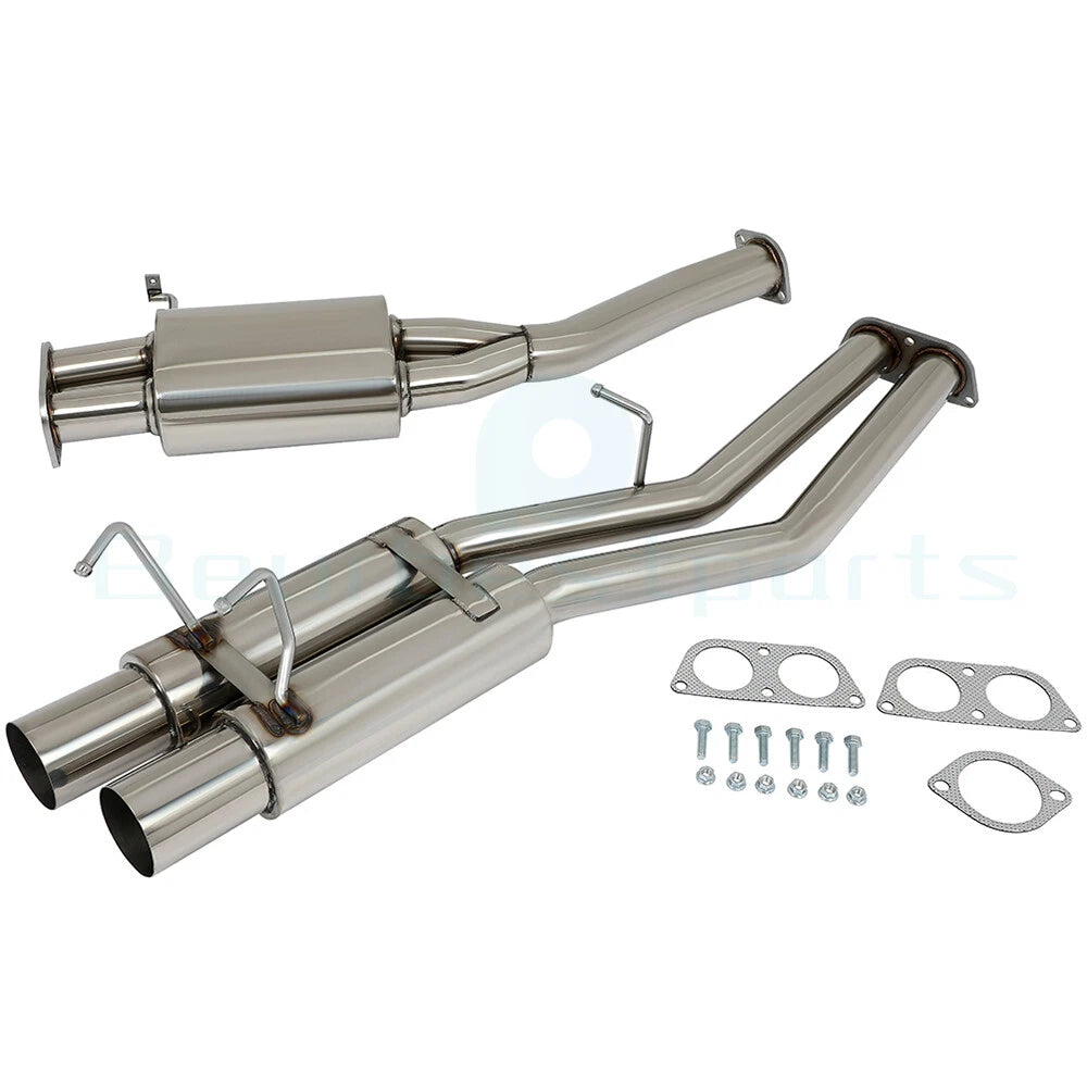 Dual 3.5" Tip Muffler Exhaust System for Nissan 240SX S13 (1989–1994)