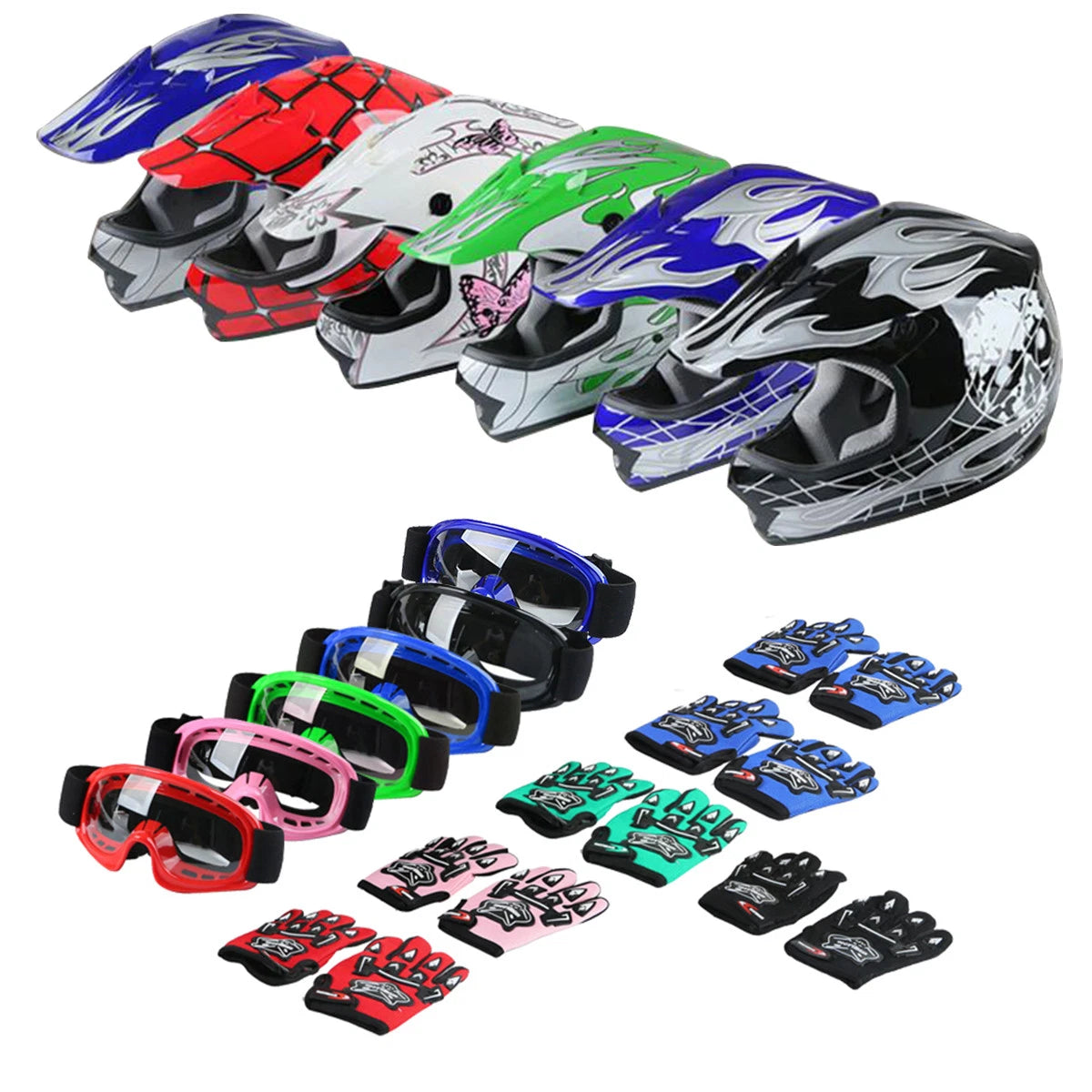 Youth Full Face Motorcycle Helmet for Kids (S, M, L, XL)