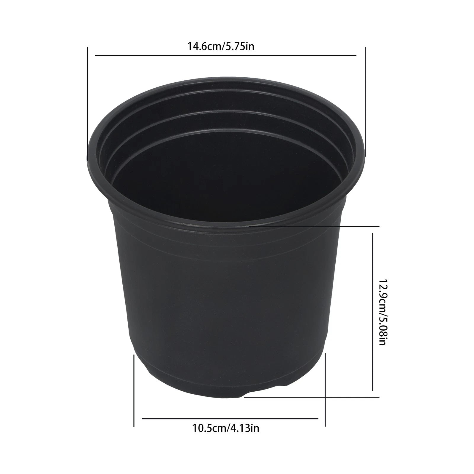 Set of 100 Plastic Flower Nursery Pots with Drainage Holes