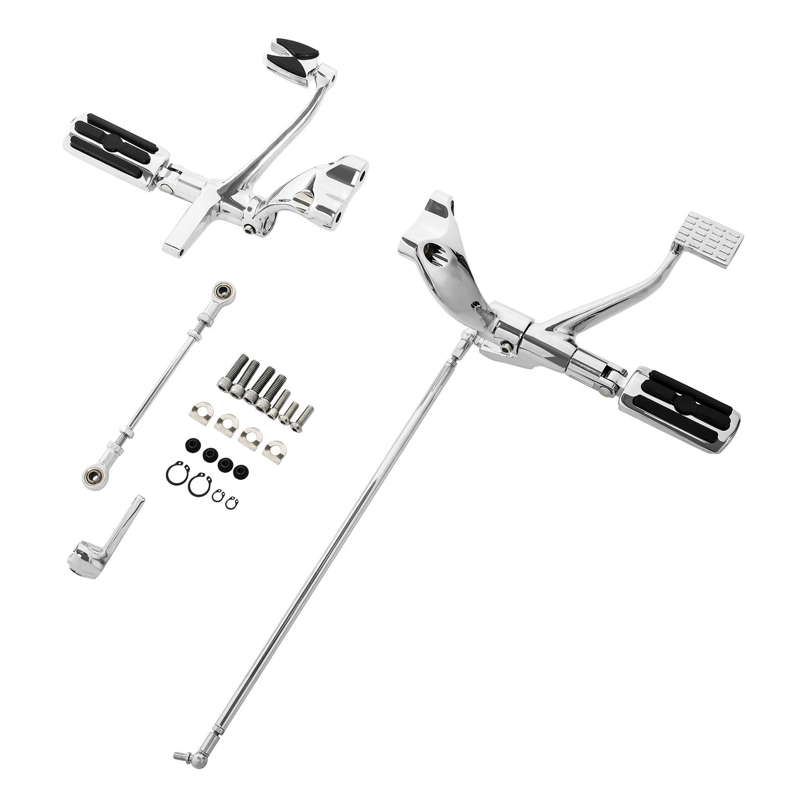 Chrome Forward Control Pegs Linkage Levers for Harley Sportster (2004–2013)