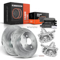 Rear Drilled Brake Rotor and Pad with Caliper for Toyota Avalon (2000–2004)
