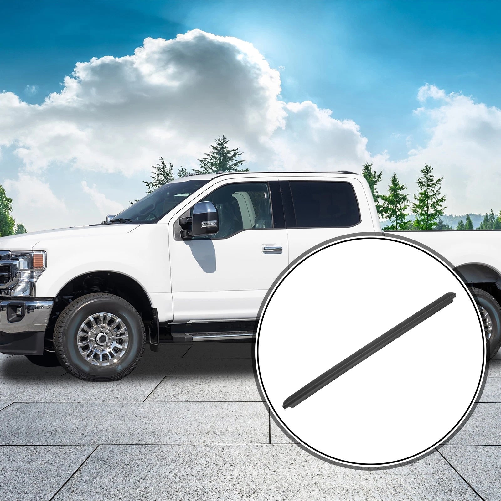 Set of 2 Door Window Belt Weatherstrip for Ford F-250 (1999–2016)