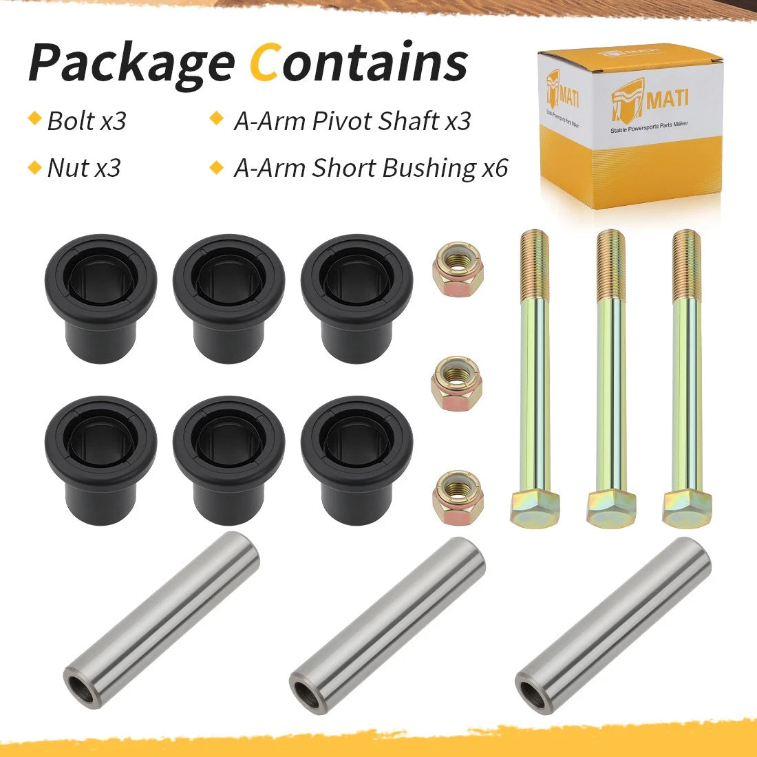 A-Arm Bushing Kit for Polaris Sportsman 400 450 500 570 (2000–2023)