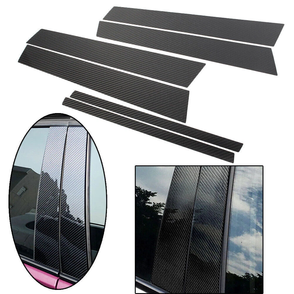 Set of 6 Carbon Fiber Window B Pillar Trim Covers for BMW X1 E84 (2011–2015)