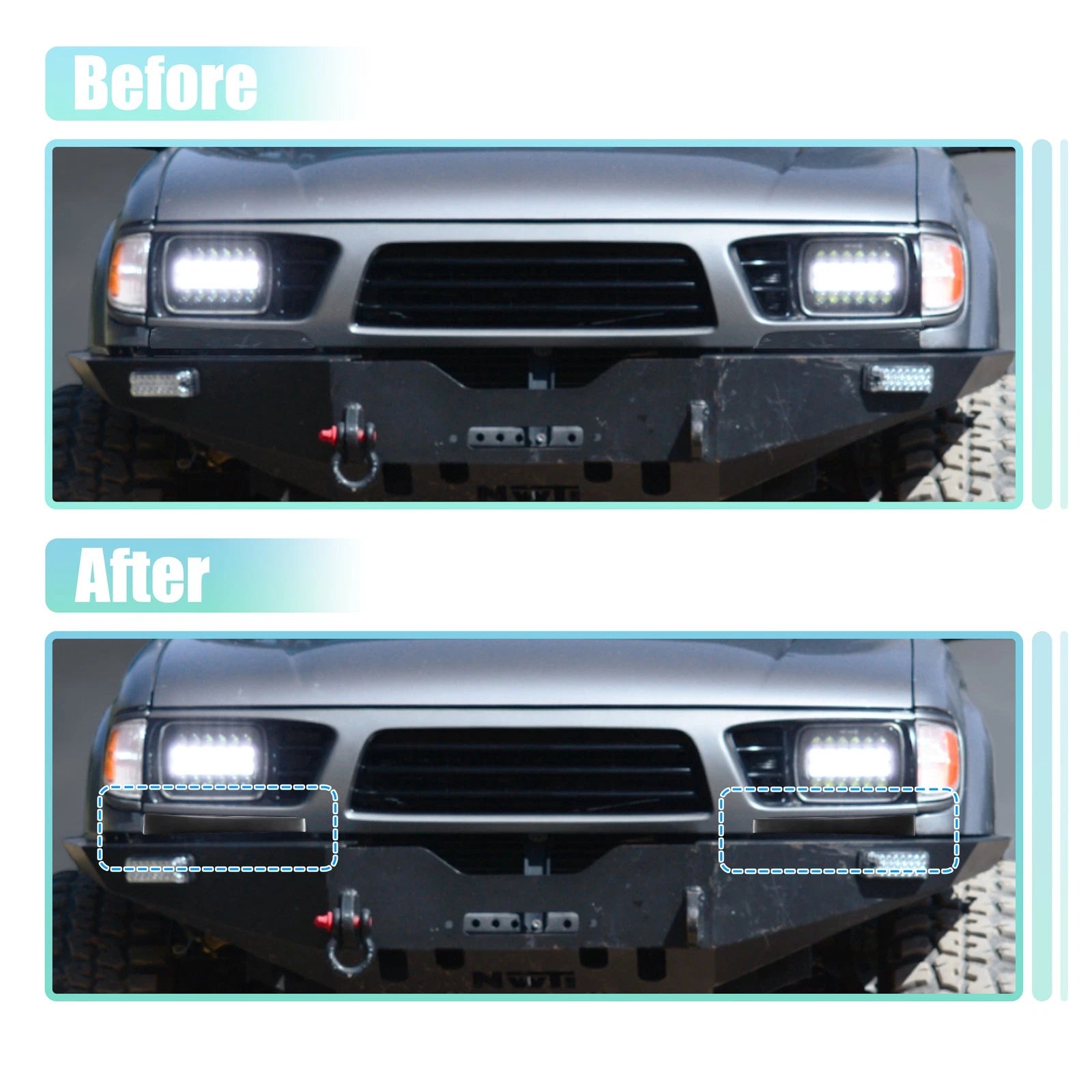 1 Pair Front Headlight Bumper Grille Filler for Toyota  5251335010 5251235010