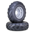 Set of 2 WANDA ATV Tires 22X7-10 on 4/110mm PCD Silver Wheel 10196