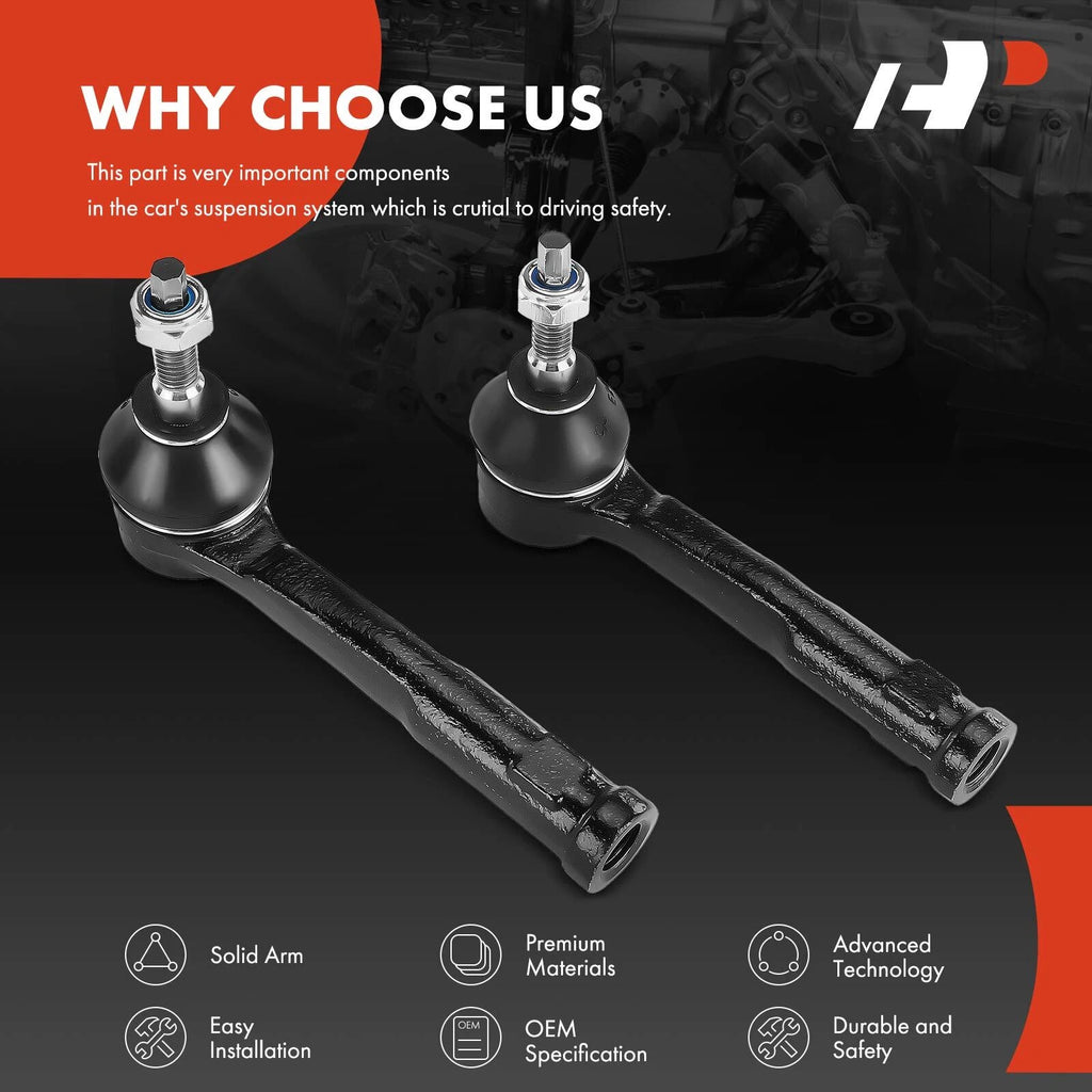 2X Front Outer Tie Rod Ends for Jeep Compass, Renegade (2017-2023)