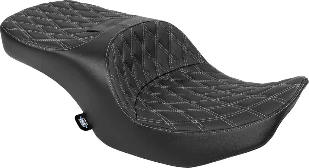 Freedom Seat for Harley-Davidson (2000–2023) - Black Vinyl, Silver Diamond