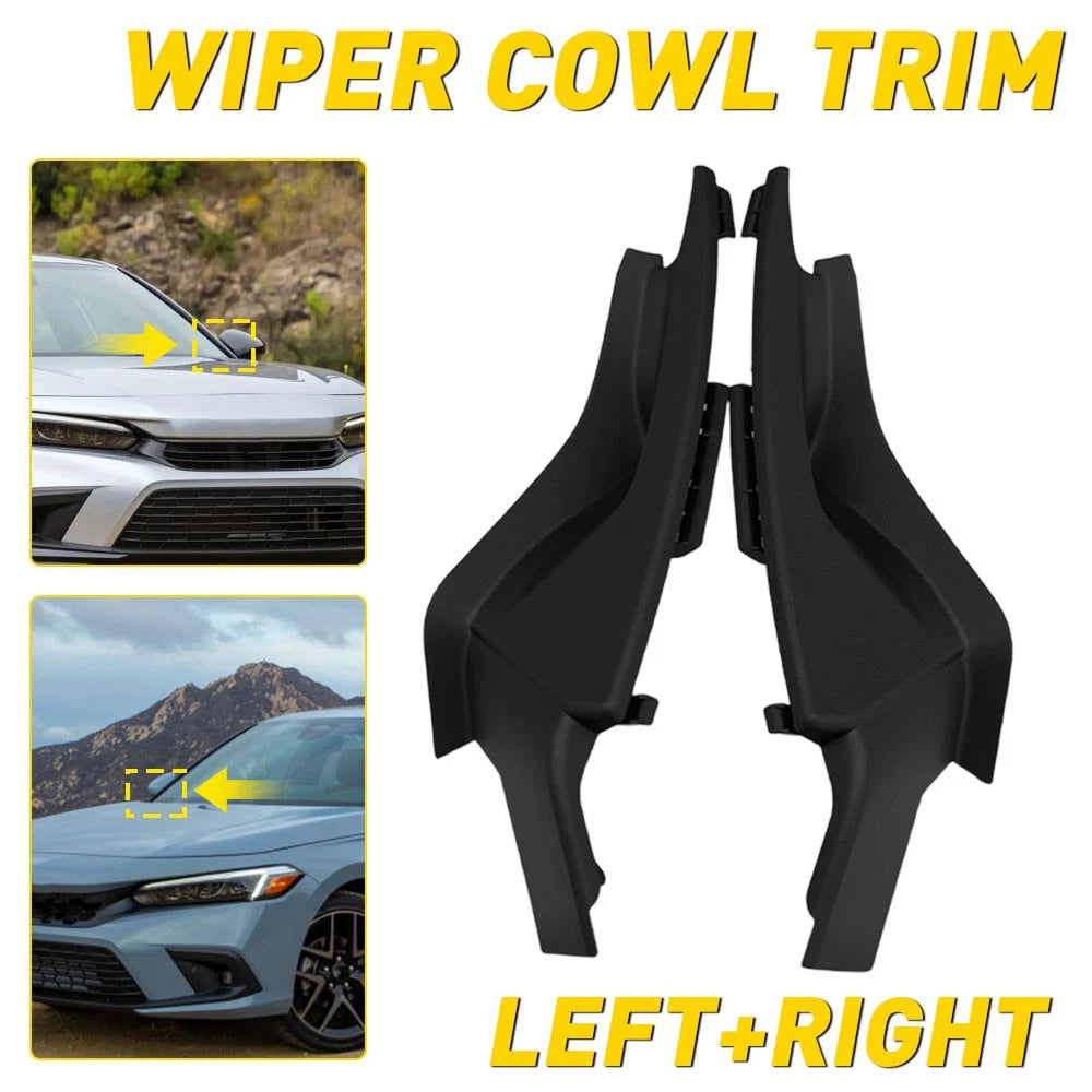Wiper Cowl Trim Panel End Caps for Honda Civic (2022–2025)