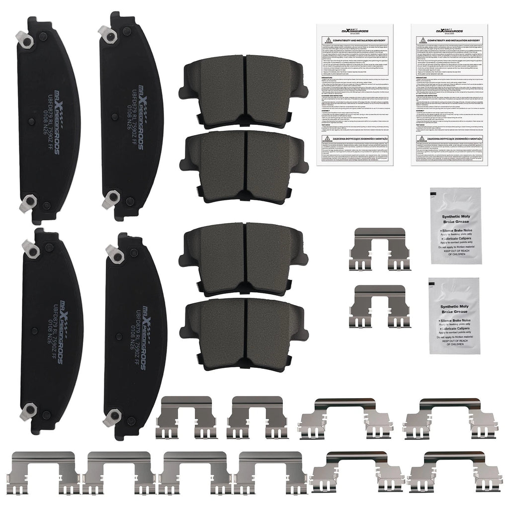 8pcs Ceramic Brake Pads Kit for Dodge Challenger (2009–2023), Avenger (2014)