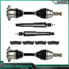 Front CV Axle, Brake Pads & Struts for GMC Sierra 1500 WT SLE (1999–2004)