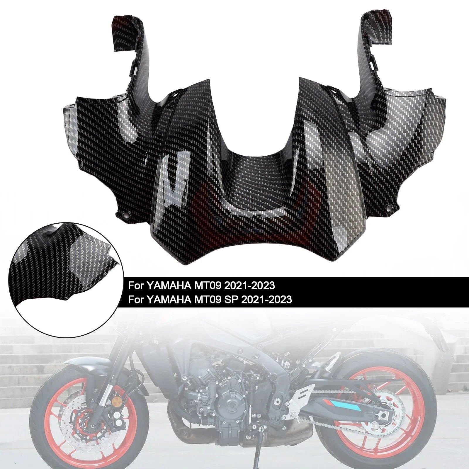 Front Tank Air Box Cover Fairing for Yamaha MT-09 MT09 SP (2021–2023) Carbon