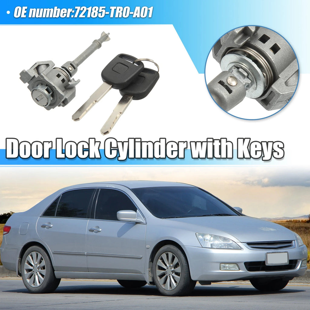 Set of 2 Drive Door Lock Cylinder Kit w/ 2 Keys 72185-TR0-A01 for Honda Civic (2012–2015)