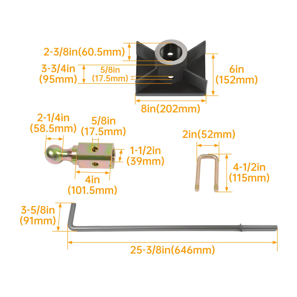 Gooseneck Hitch Kit for Universal Flat Beds (30,000 lbs) w/2-5/16" Ball