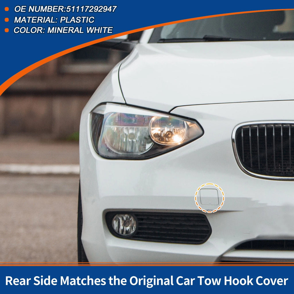 Tow Hook Cover for BMW 1 Series (2012–2019) No. 51117292947 Mineral White