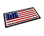 American USA Flag License Plate Frame Black Red White Blue for General