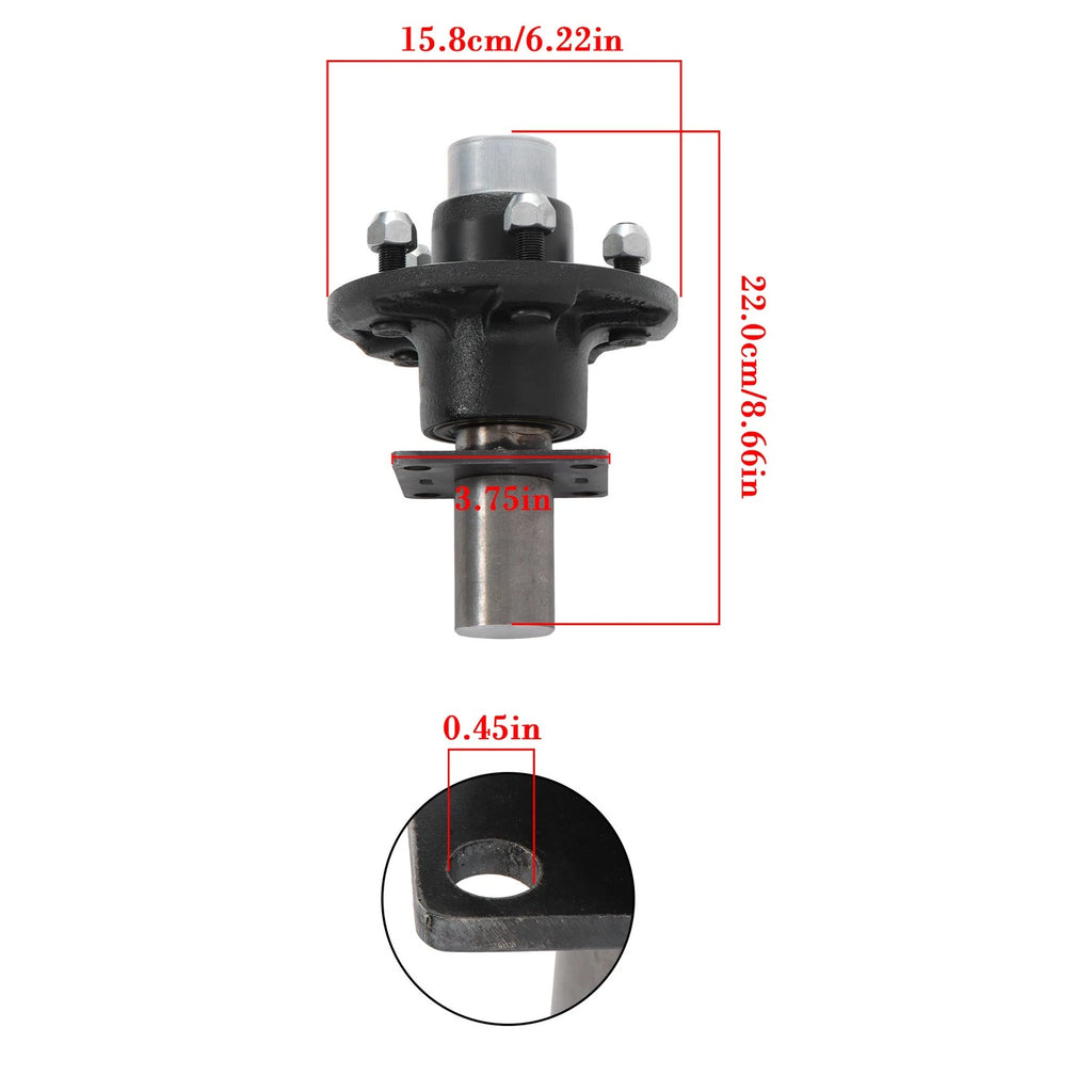 Set of 5-Lug Hub Kit & Flange for Make Model