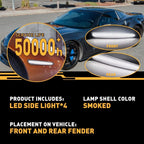 Smoked Lens Side Marker Signal Turn Light for Chevrolet Corvette C6 (2005–2013)