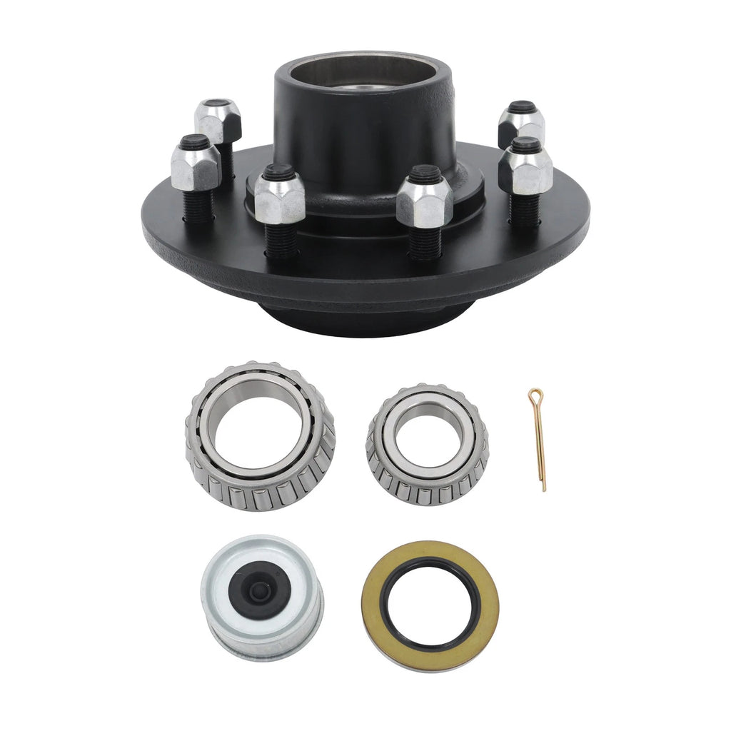 Set of 4 8-Lug 6.5" Trailer Wheel Hub Kit for 7000lb #42 Trailer Hubs