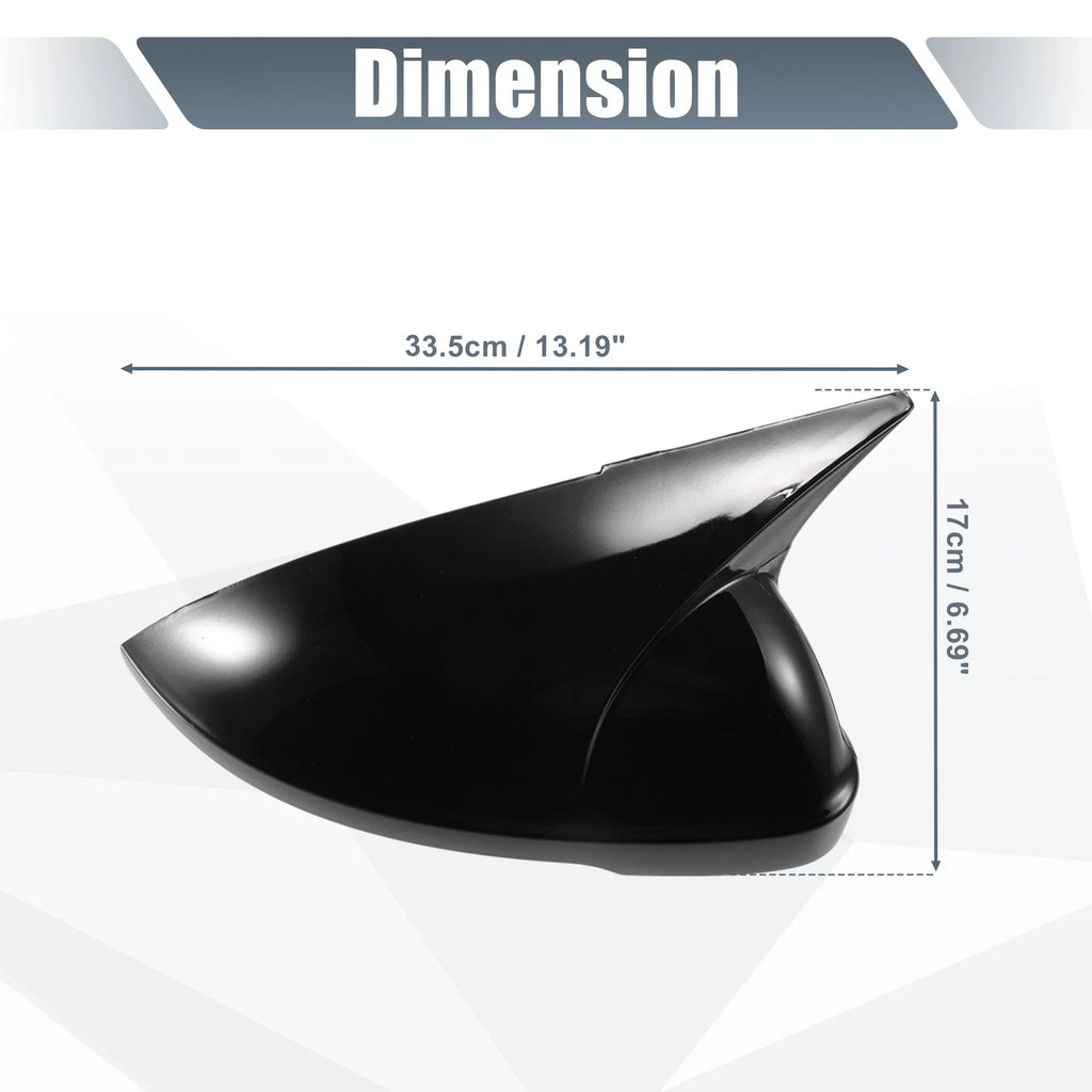 1 Pair Rearview Mirror Cover Overlay Gloss Black for Volkswagen Passat (2019–2023)