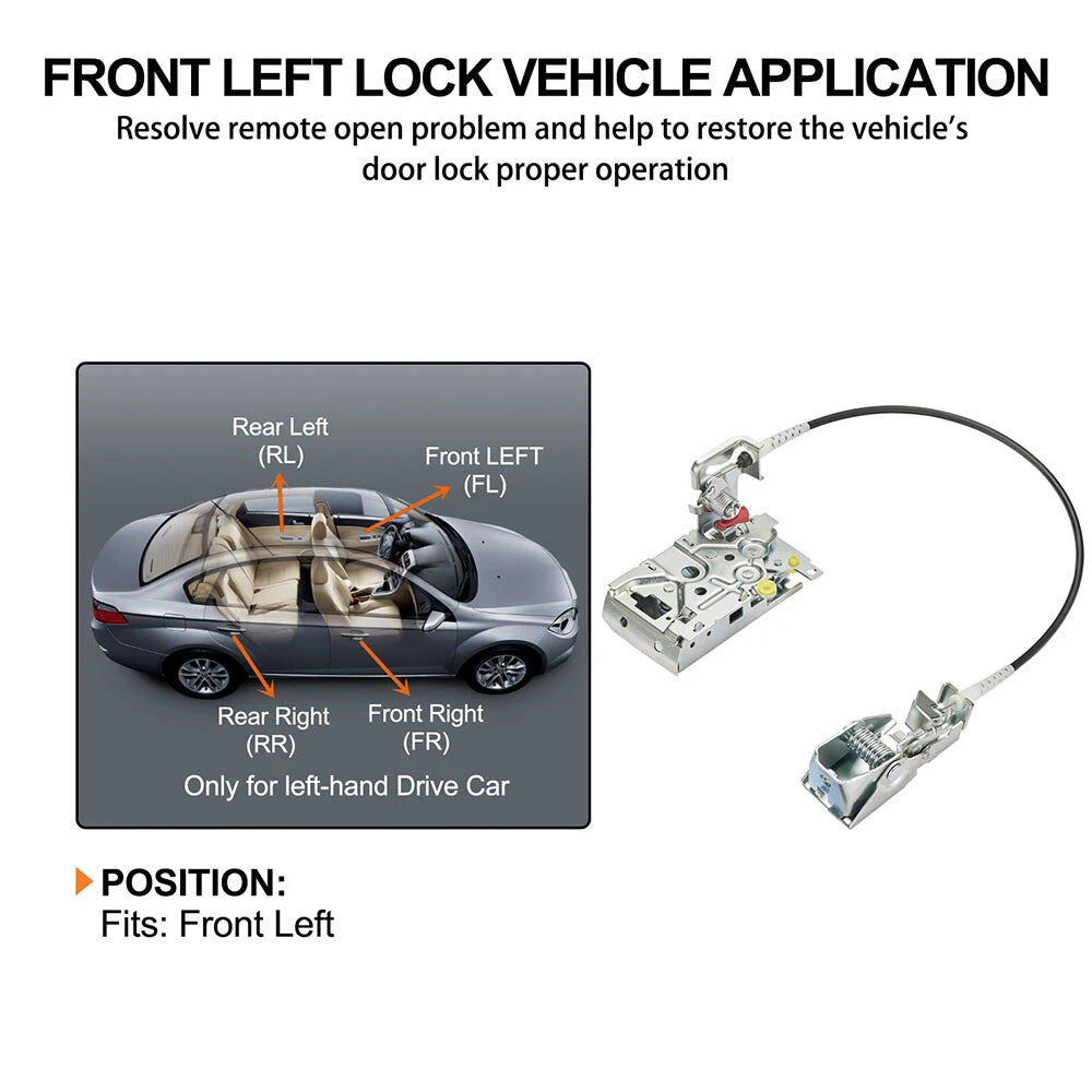 Front Left Driver Door Latch Assembly for Ford Bronco (1992-1996)