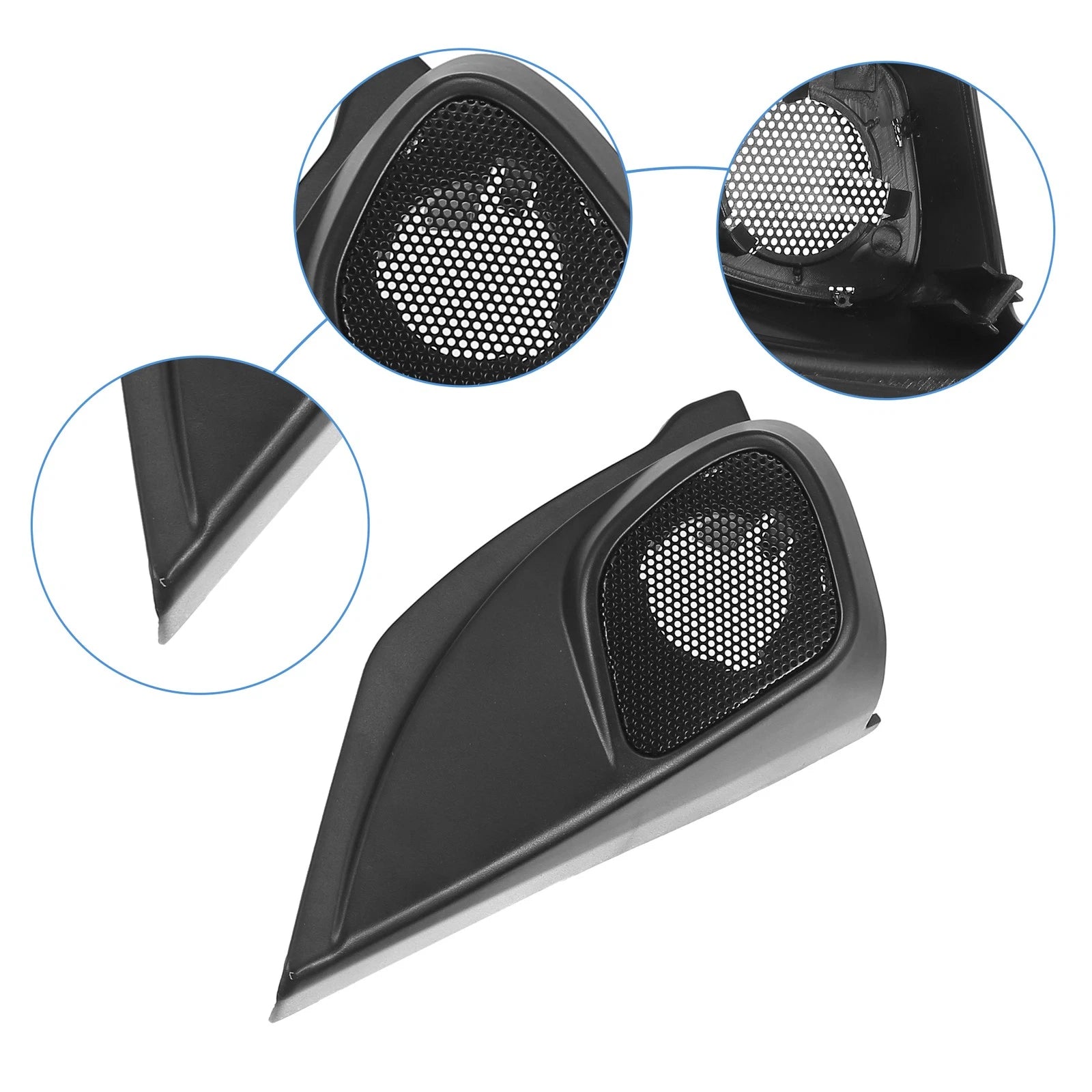 Pair Door Tweeter Speaker Panel Cover Trim for Honda CR-V (2012–2015) Black