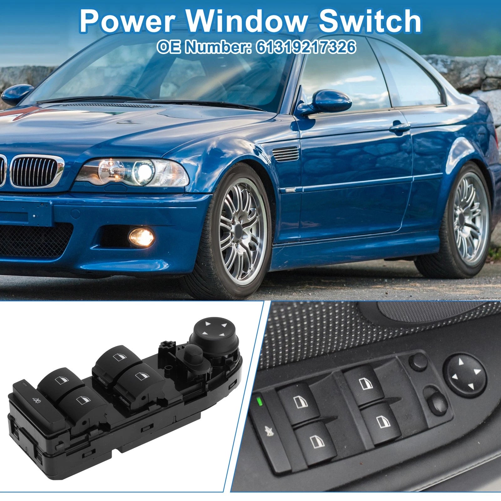 Power Window Switch for BMW 325i (2006) No. 61319217326