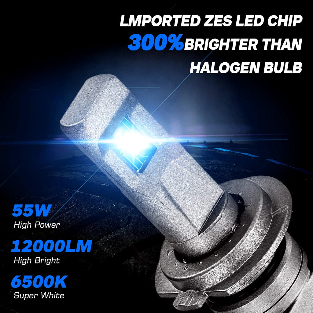 H7 LED Headlight Bulbs for NOVSIGHT (6500K, 12000LM, Combo)