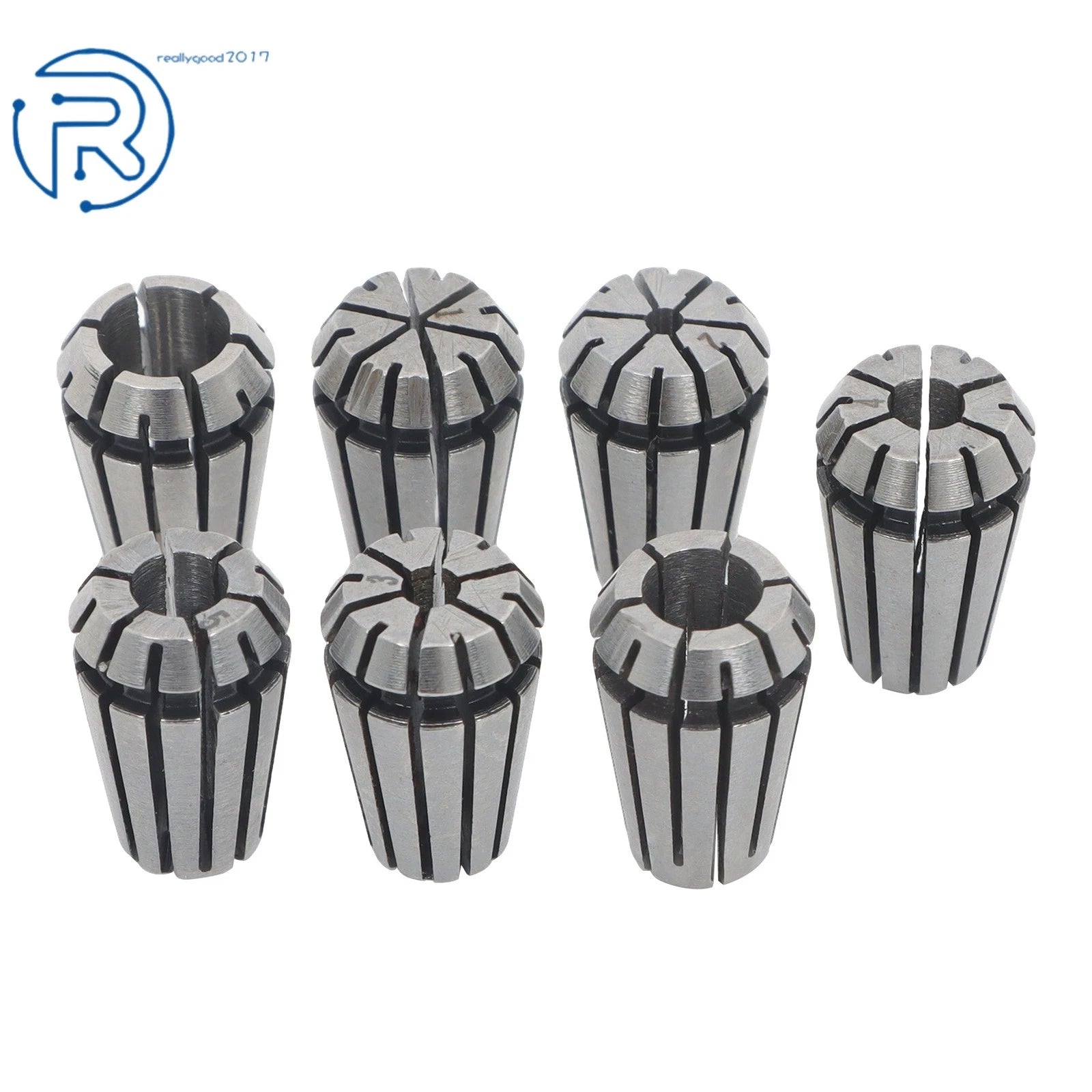 7-Pack ER11 Spring Collet Set for CNC Milling Lathe (1mm to 7mm)