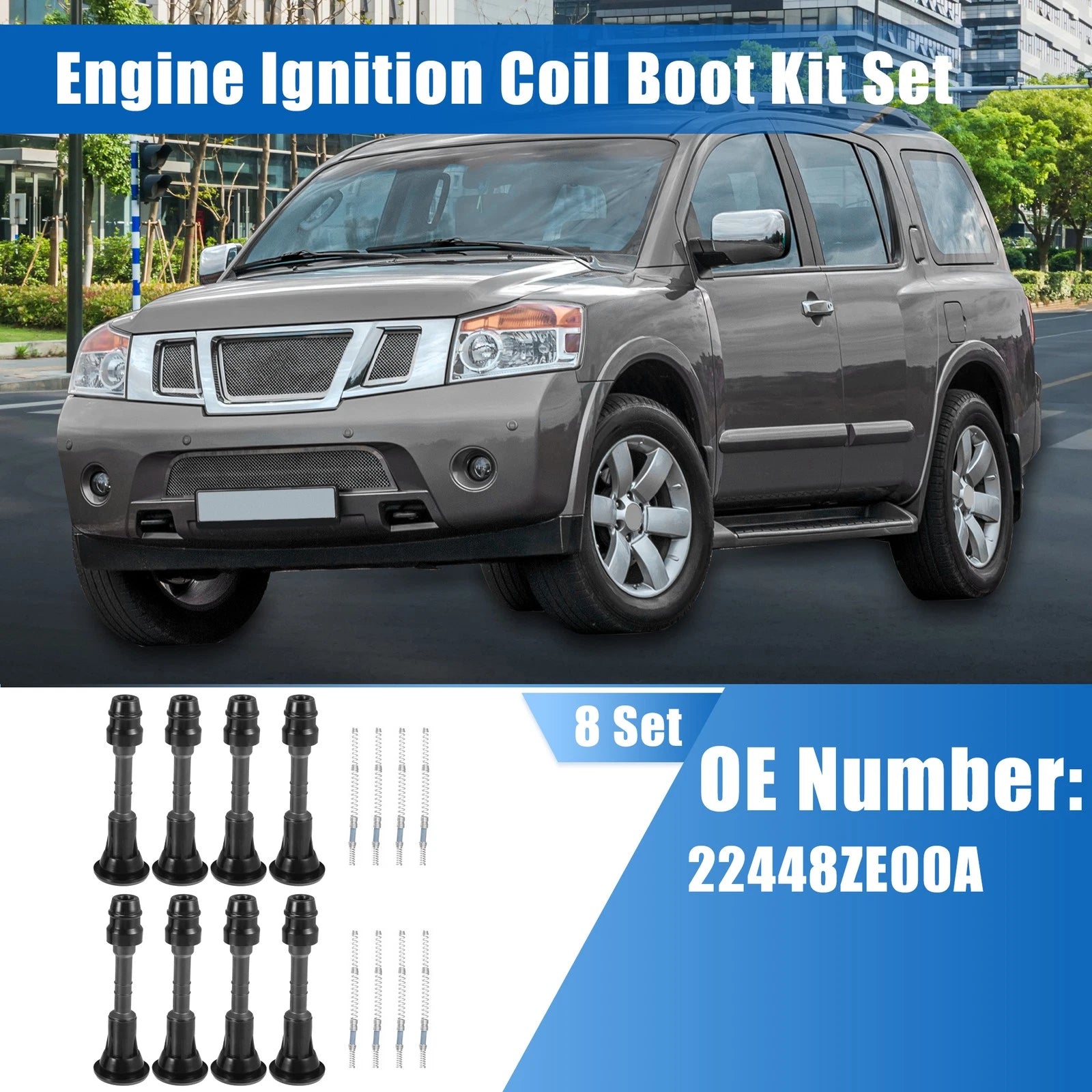 Set of 8 Ignition Coil Boots for Nissan NV2500 (2012–2016) No. 22448ZE00A