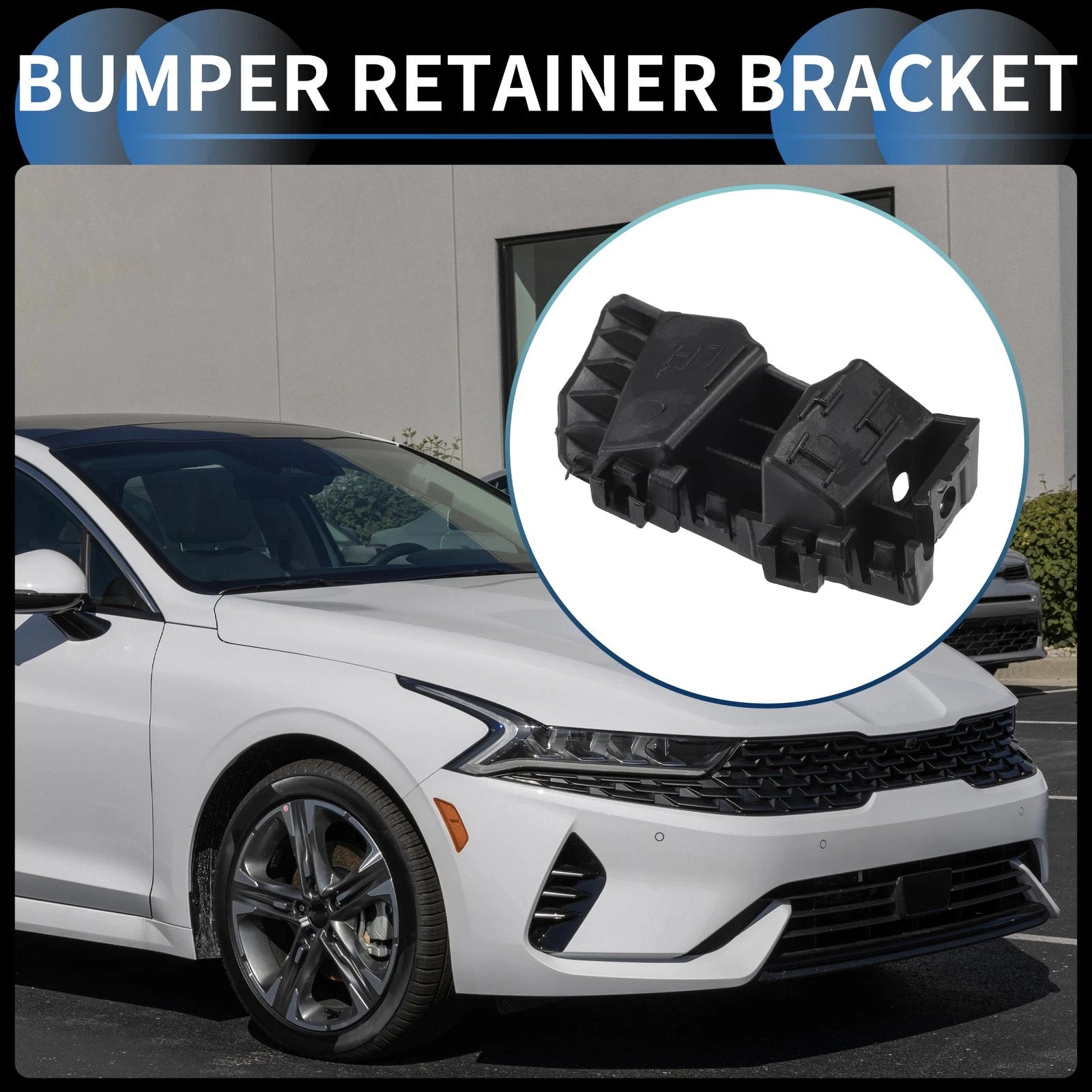 1pc Left Front Bumper Retainer Bracket for Kia K5 (2020–2022) Black ABS