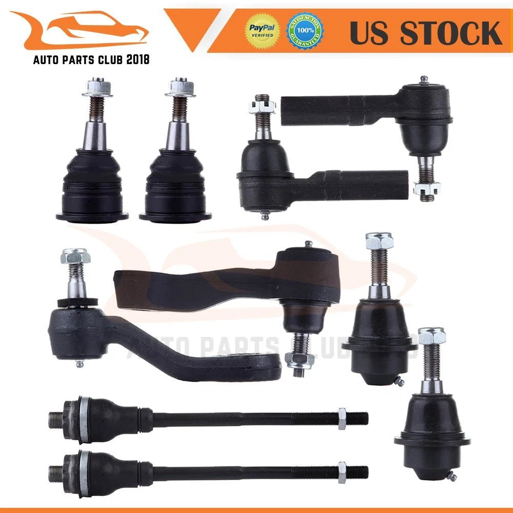 Set of 4 Ball Joints and Tie Rods for Silverado Sierra 2500HD (2001–2006)