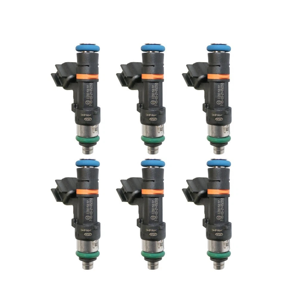 Set of 6 Bosch 0280158117 550cc 52lb EV14 Fuel Injectors for Automotive