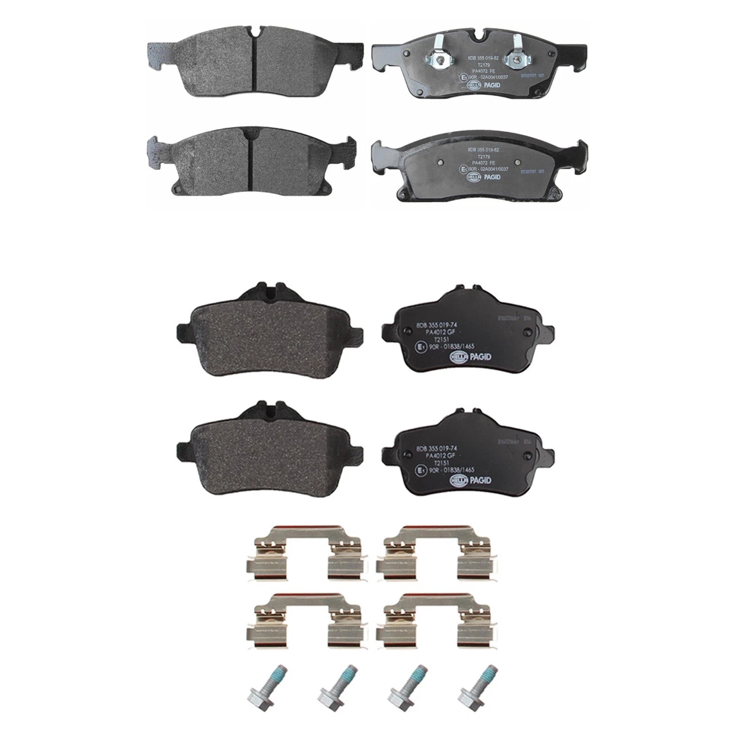 Hella Disc Brake Pad Kit for Mercedes X166 GL350 GLE300d GLE350 GLS450 (2013–2019)