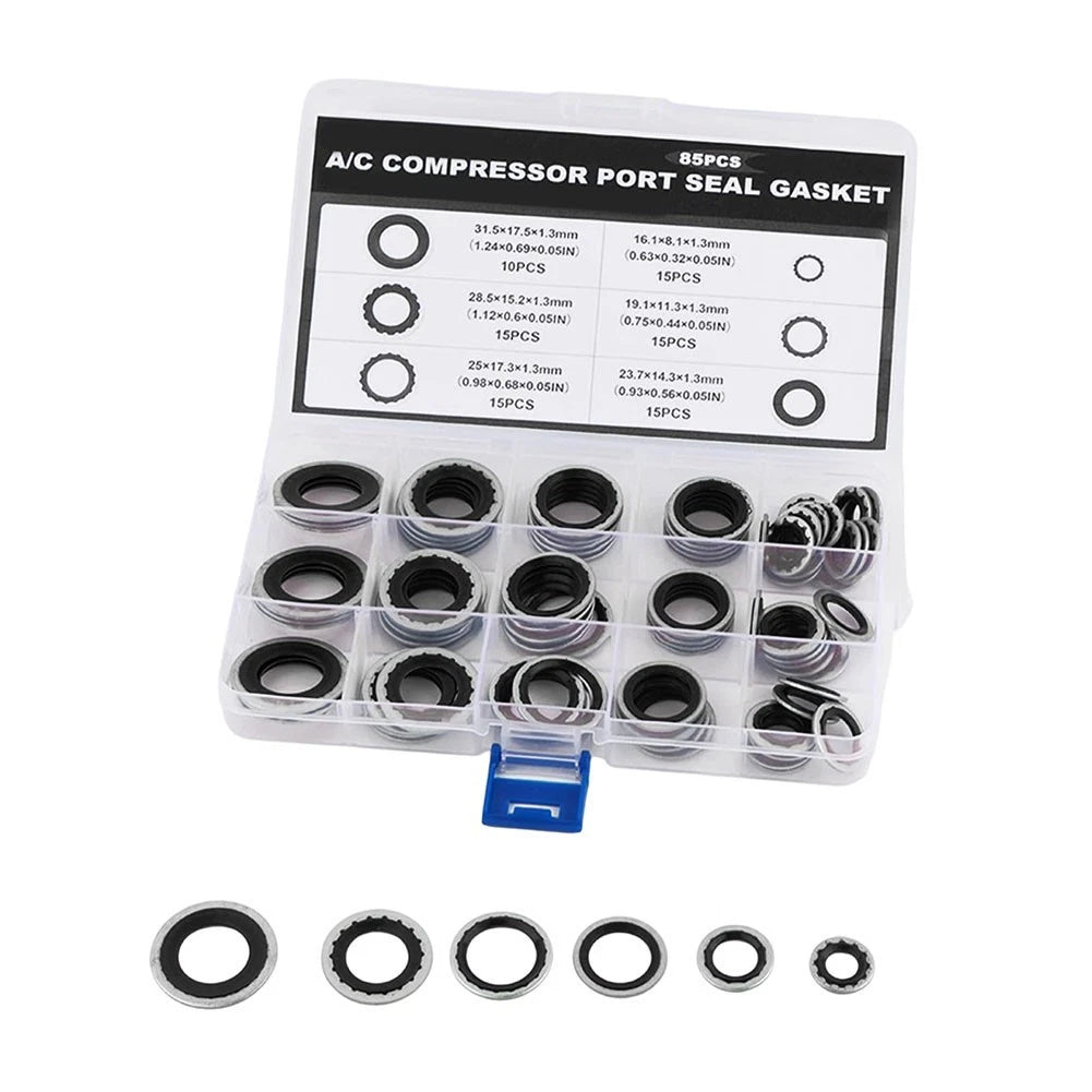 85PCS Air Con Compressor Gasket Washers for 2000–2015 Vehicles
