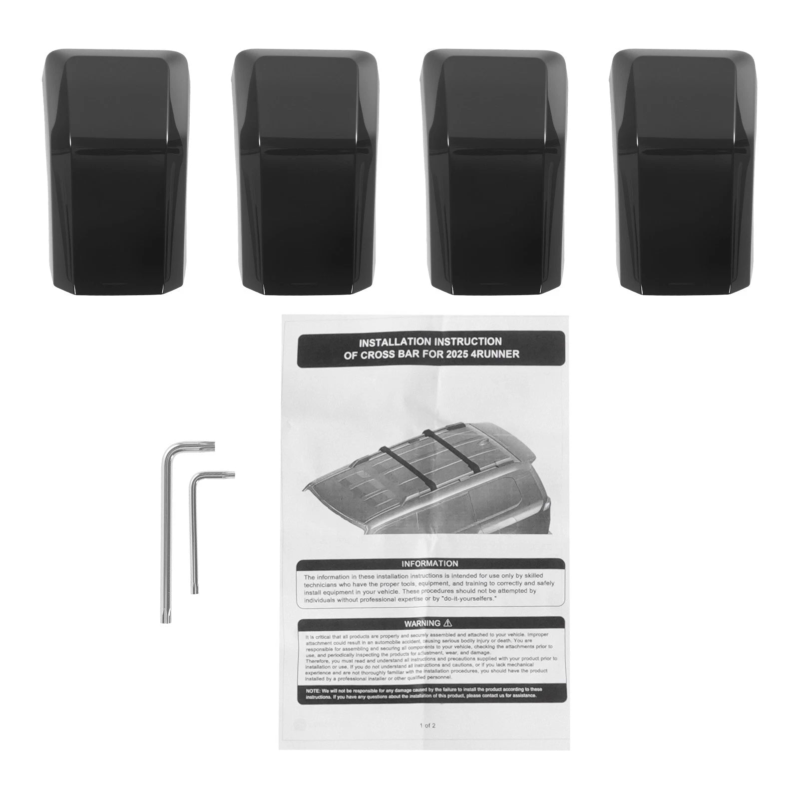 Black Cross Bar for Toyota 4Runner (2025–2026) Aluminum Roof Rack 45KG