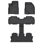 Set of 3 Row Floor Mats for Toyota Highlander (2014–2019) TPE Rubber All Weather