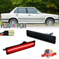 2X Smoked Lens Red LED Rear Bumper Side Marker Lights for BMW E30 E34 (1982–1996)