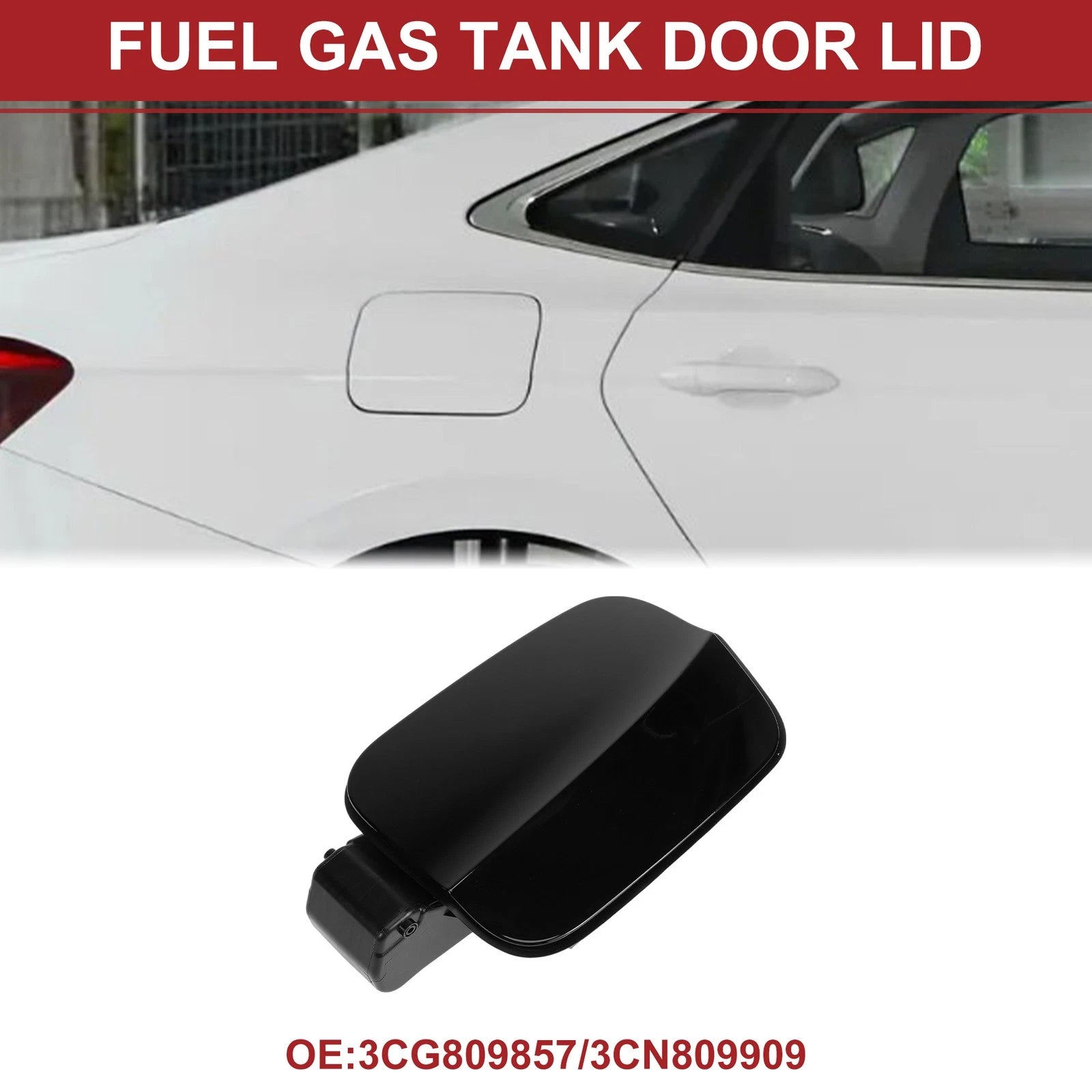 Fuel Tank Door Cap for Volkswagen Atlas (2017–2022) Black Filler Flap Cover