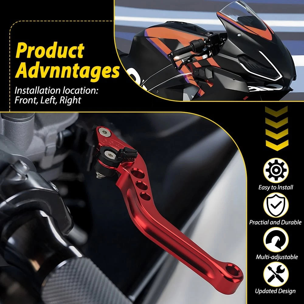 Set of 2 Motorcycle Brake Master Cylinder Reservoir Clutch Levers Red