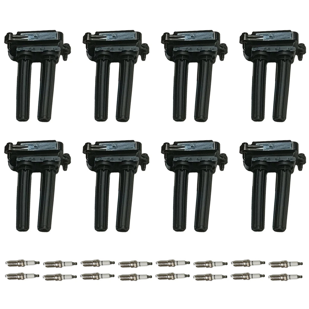 Set of 8 Ignition Coils & 16 Iridium Spark Plugs for Jeep Dodge Ram V8 (2002–2021)