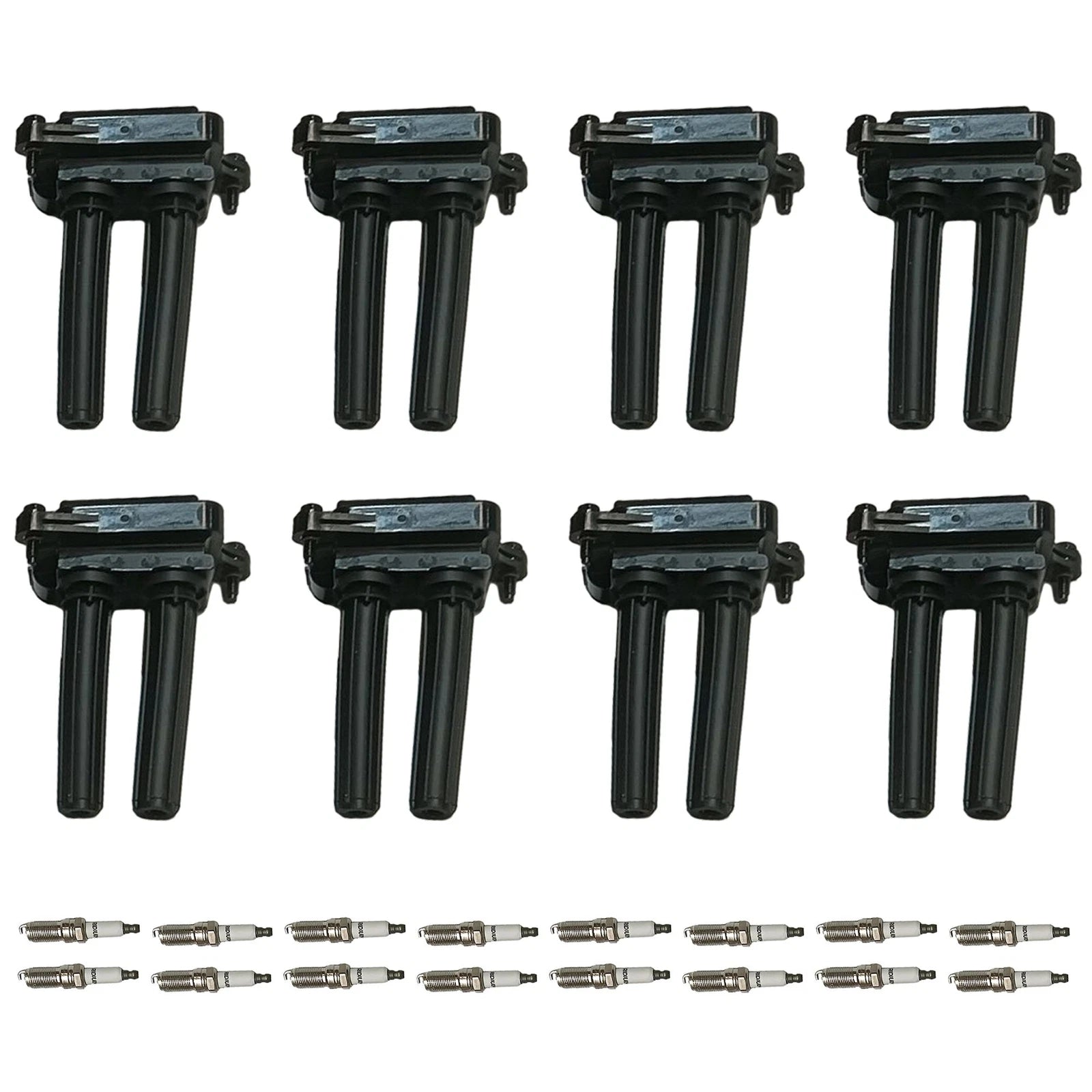 Set of 8 Ignition Coils & 16 Iridium Spark Plugs for Jeep Dodge Ram V8 (2002–2021)