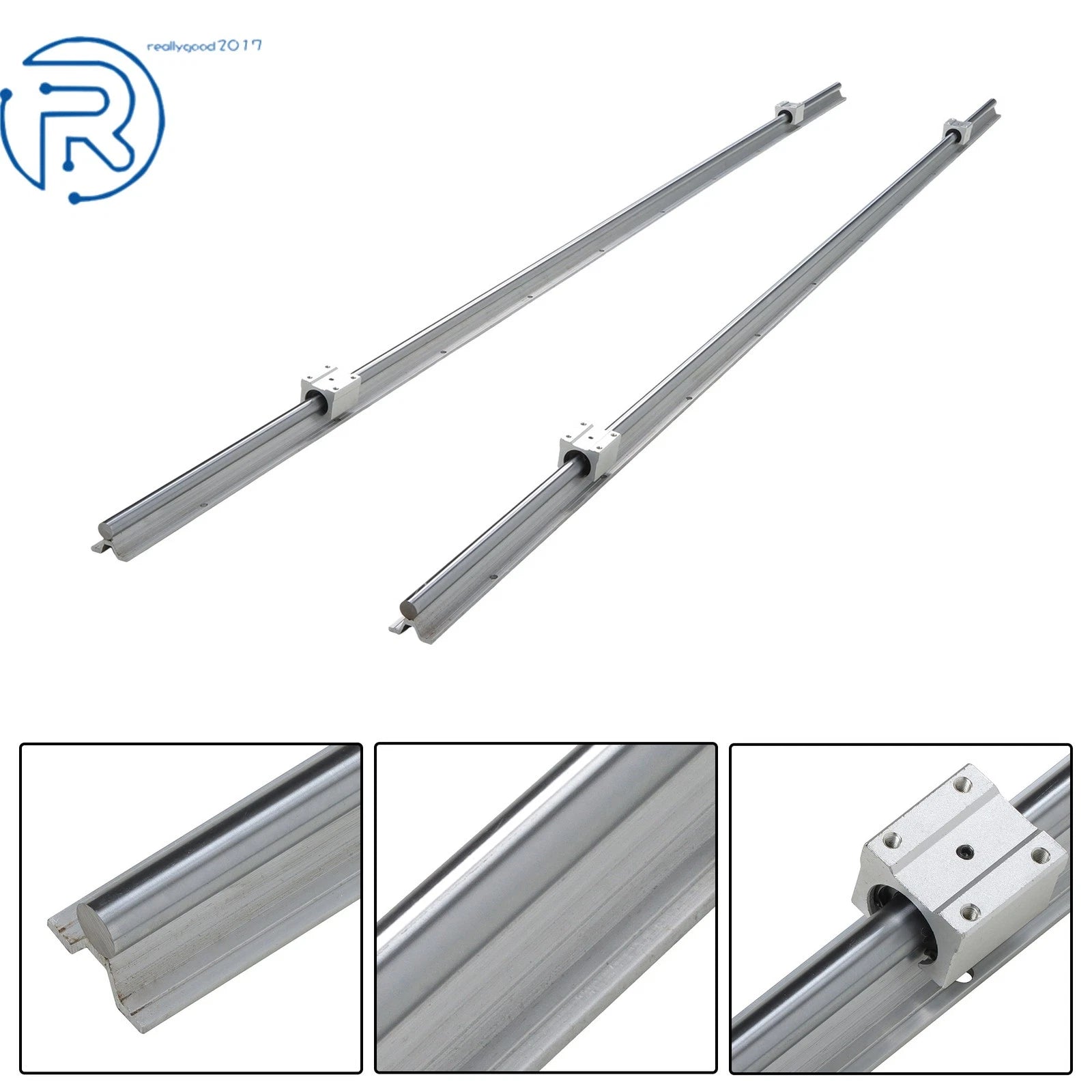 Set of 2 Linear Guide Rails with 4 Bearing Blocks for SBR16 (2000mm)