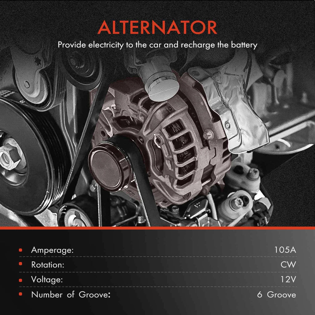 Alternator for Chevrolet Corvette (1984â1996) 5.7L V8 105A 12V