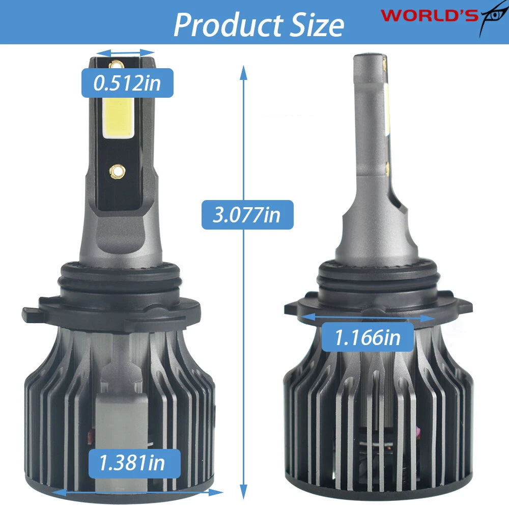 2X LED Headlight Bulbs for Hi-Lo Beam (9006 HB3)