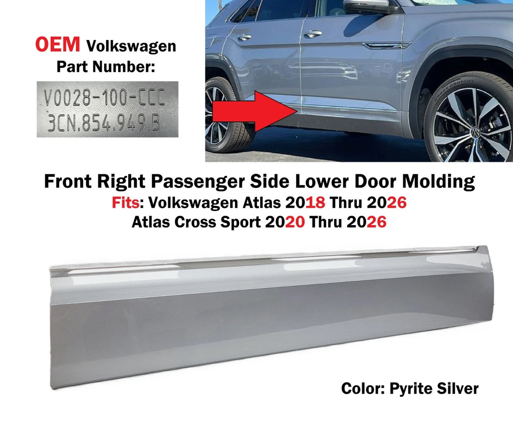 Front Right Door Lower Molding for Volkswagen Atlas (2018–2026) 3CN854949B