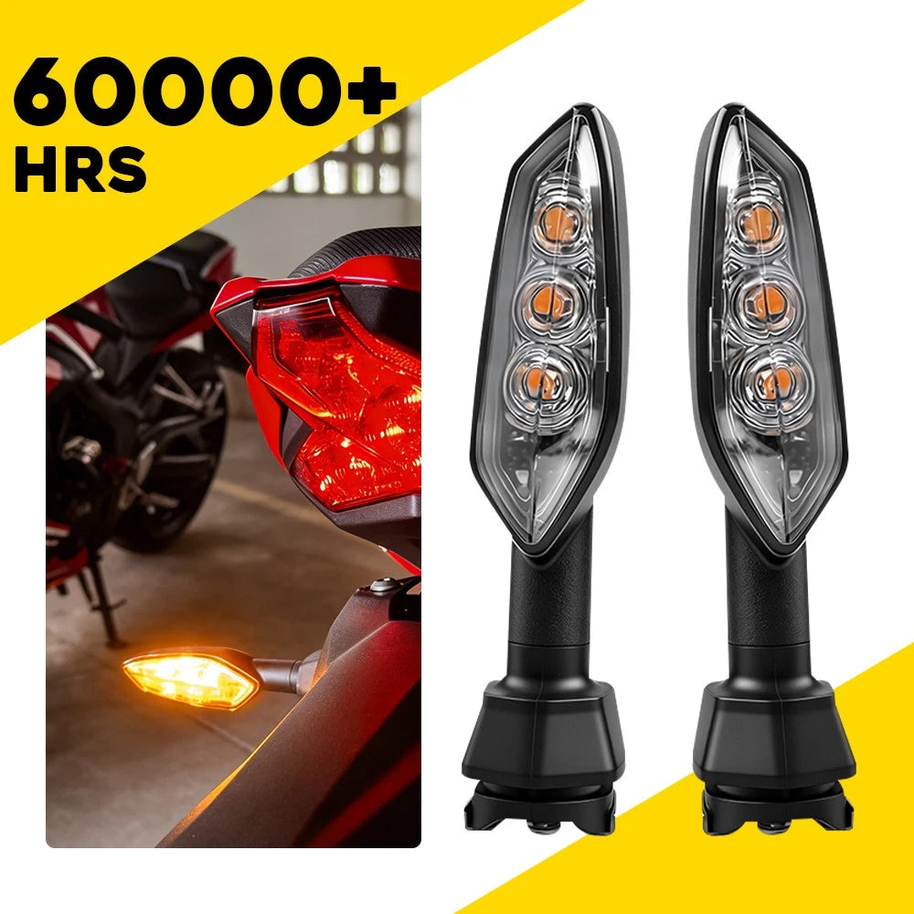 Pair Front Amber Turn Signal Lamps for Kawasaki Z650 Z750 Z800 Z900 (2017–2023)