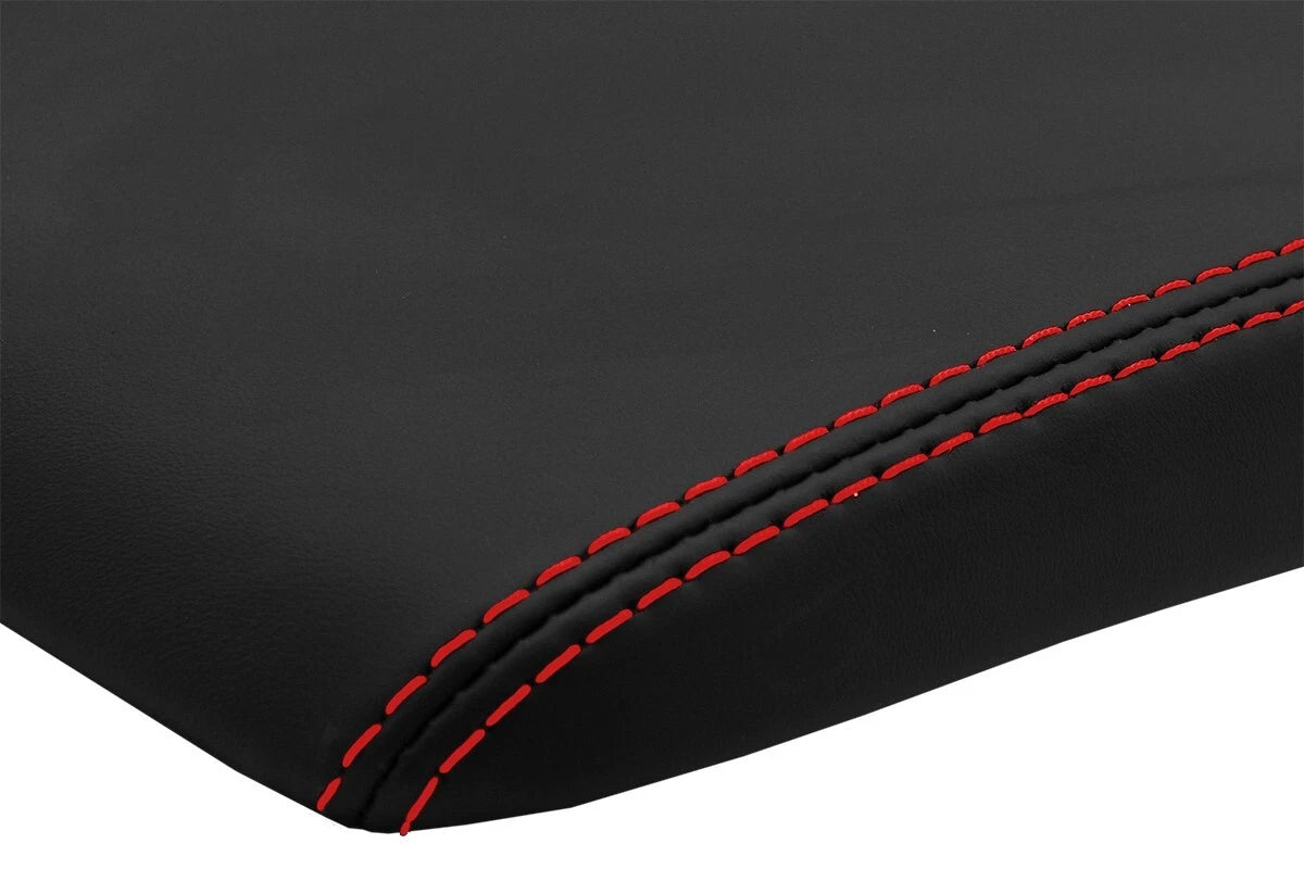 Leather Console Lid Armrest Cover for Chevrolet Cobalt (2005–2010) Red Stitch