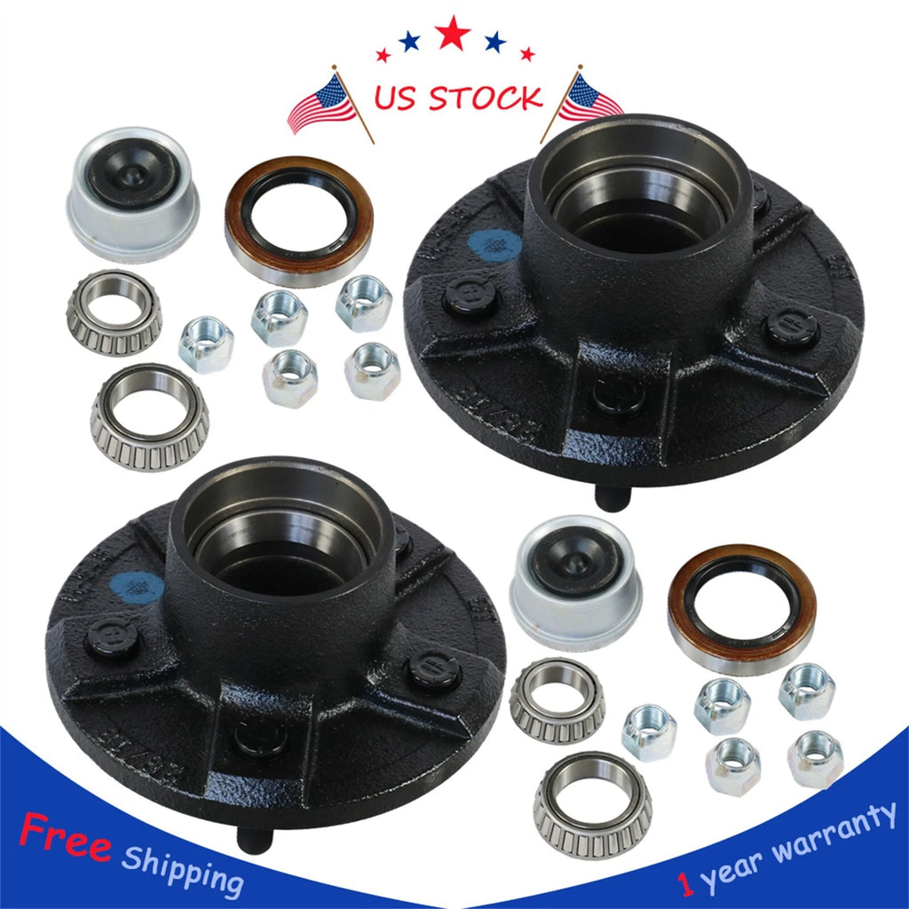 2 Trailer Idler Hub Kits for 3500 lbs Axle (5 on 4.5)