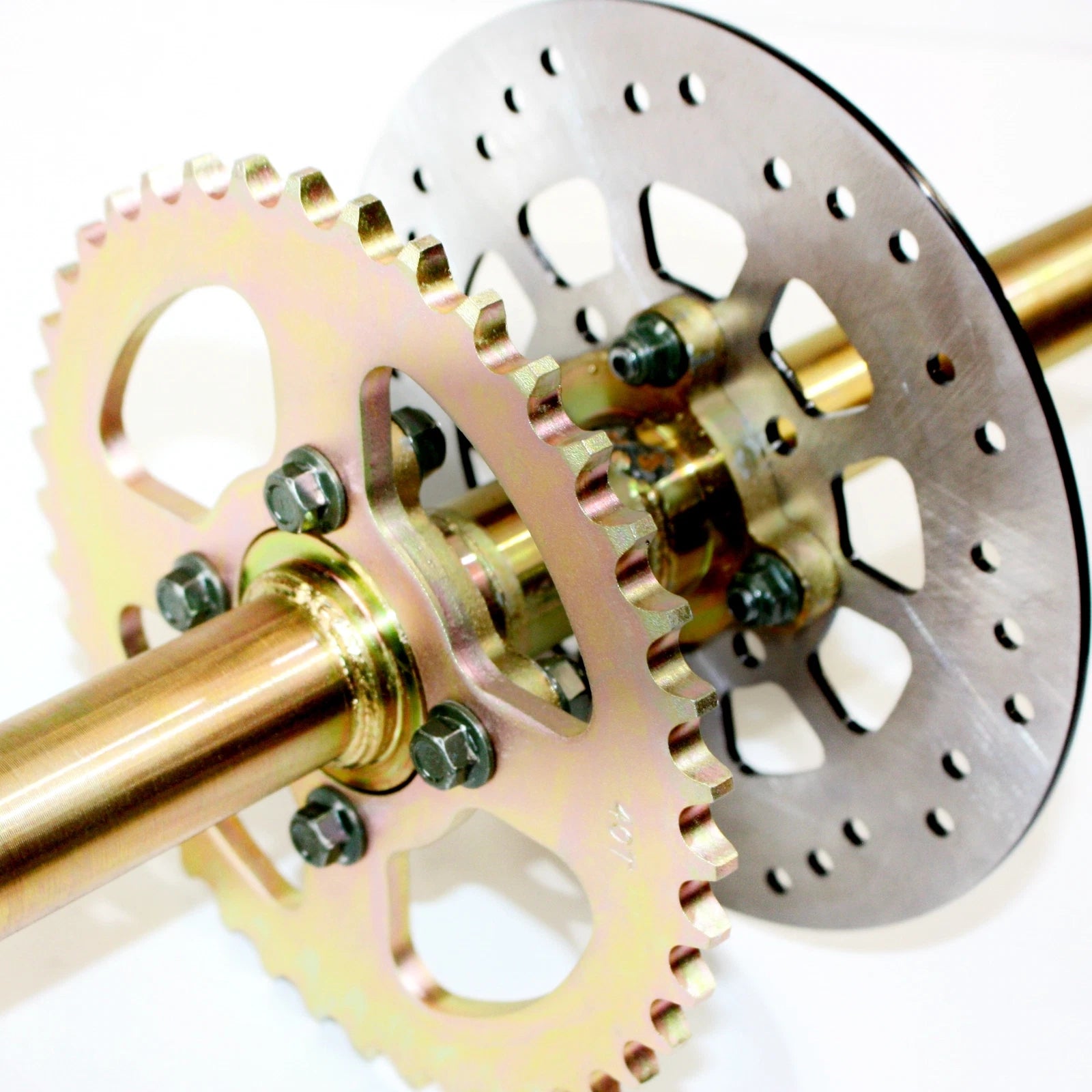 Rear Axle Assembly Sprocket Cog Brake Rotor Hub for Quad Dirt Bike ATV